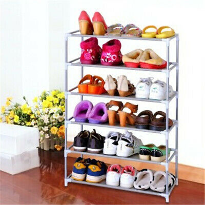 7 Multi Tiers Shoes Shoe Shelf Storage DIY Metal Rack Holder Household Stands