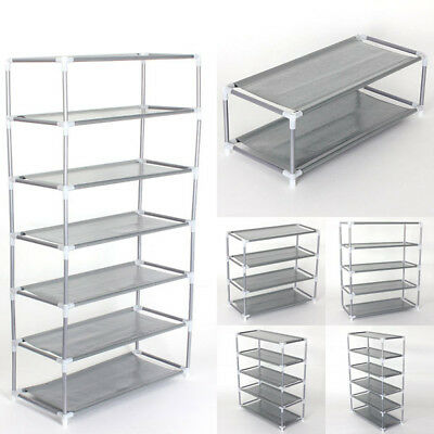 7 Multi Tiers Shoes Shoe Shelf Storage DIY Metal Rack Holder Household Stands