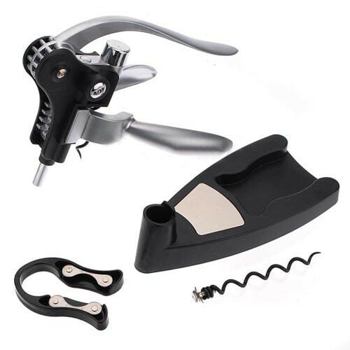 Easy Open Red Wine Champagne Opener Cork Bottle Tire Corkscrew Collar Pourer