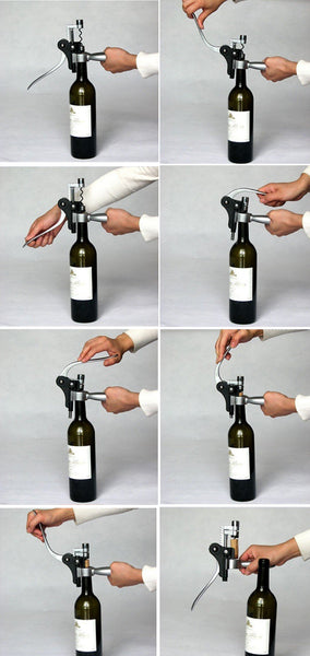 Easy Open Red Wine Champagne Opener Cork Bottle Tire Corkscrew Collar Pourer