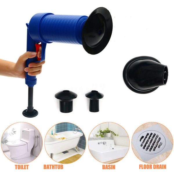 High Pressure Air Drain Blaster Pump Sink Tubs Pipe Clog Cleaner Remover Toilets