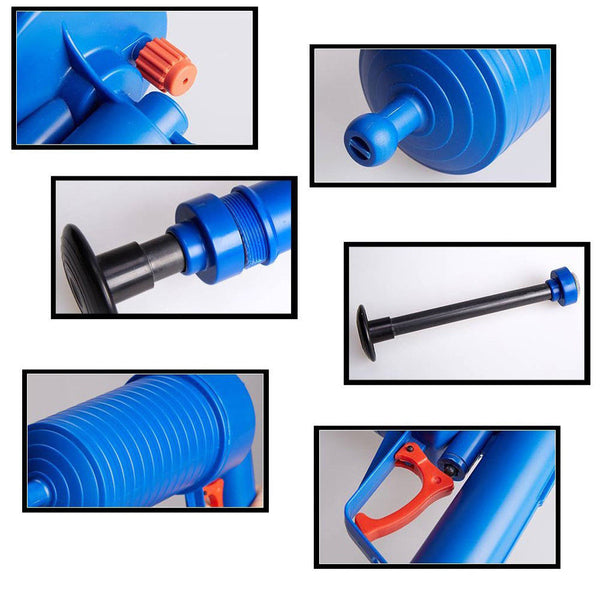 High Pressure Air Drain Blaster Pump Sink Tubs Pipe Clog Cleaner Remover Toilets