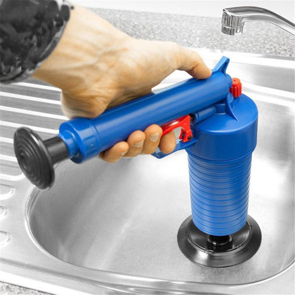 High Pressure Air Drain Blaster Pump Sink Tubs Pipe Clog Cleaner Remover Toilets