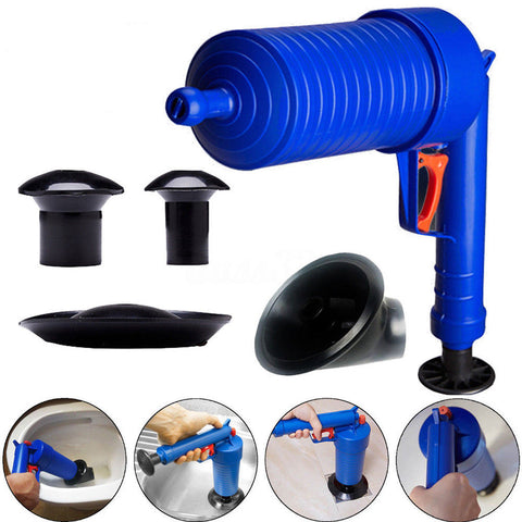 High Pressure Air Drain Blaster Pump Sink Tubs Pipe Clog Cleaner Remover Toilets