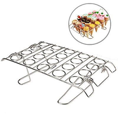 Cupcake Sushi Cone Baking Rack Ice Cream Maker Cone Stand Holder Stainless Steel