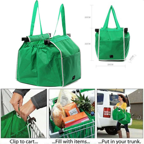 5X Strong Reusable Supermarket Shopping Mall Trolley Tote Grocery Bags Large Bag