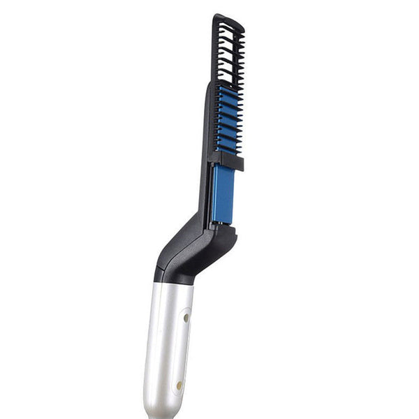 Men Curly Straight Hair Styling Curler Straightener Iron Quick Hair Styler Comb