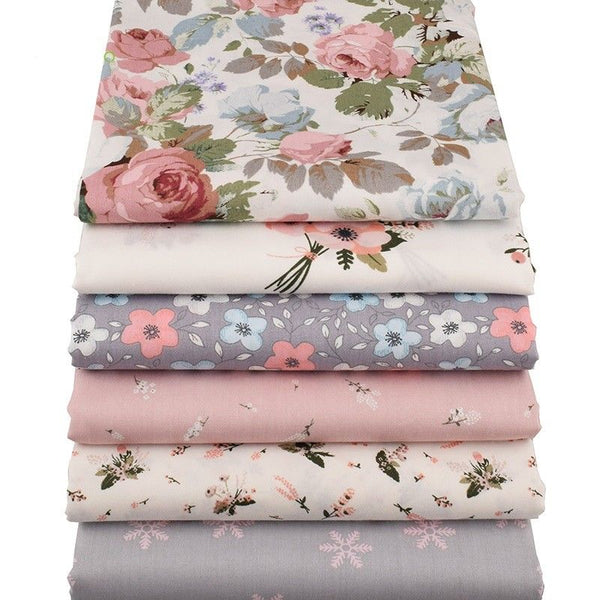 Cotton Fabric Twill Floral Series Sewing Quilting Fat Quarters Patchwork Cloth