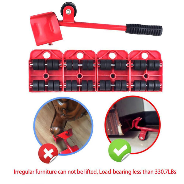 Furniture Cabinet Appliances Crane Suit Lifter Crow bar Rollers Roll Slide Mover
