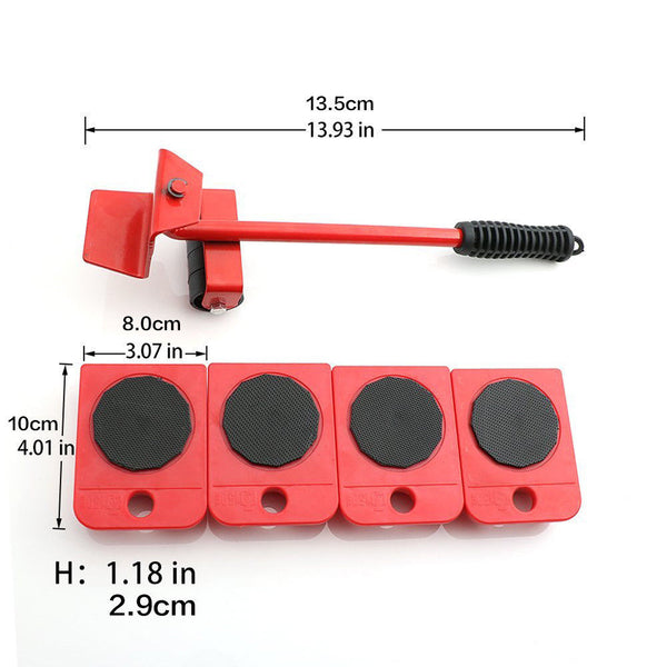 Furniture Cabinet Appliances Crane Suit Lifter Crow bar Rollers Roll Slide Mover