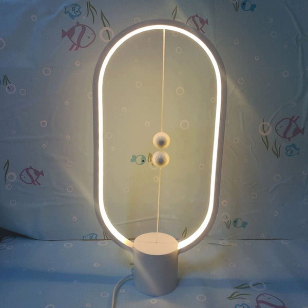 LED Night USB Powered Magnetic Ball Heng Balance Table Light Decor Office Lamps