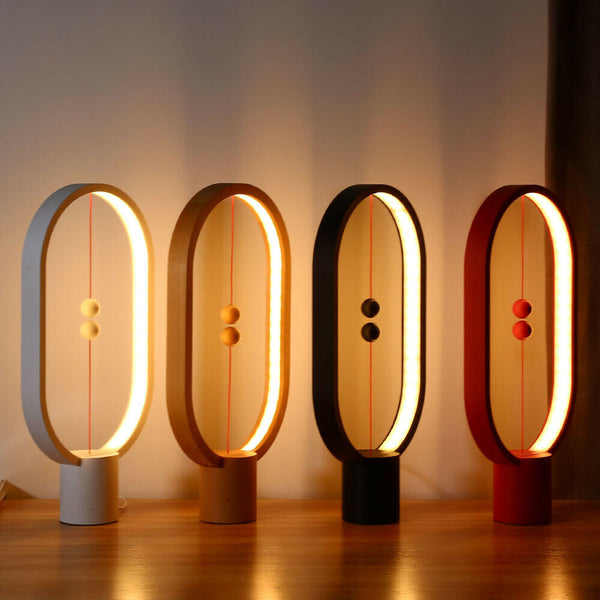 LED Night USB Powered Magnetic Ball Heng Balance Table Light Decor Office Lamps