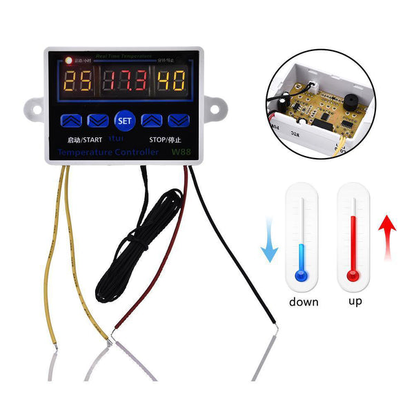 12/220V 10A Digital LED Temperature Controller Thermostat Control Switch Probe