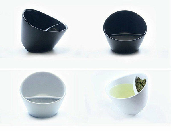 Tea Cup Infuser Filter Steeper Special Creative Tipping Teacup Tilt Strainer Mug