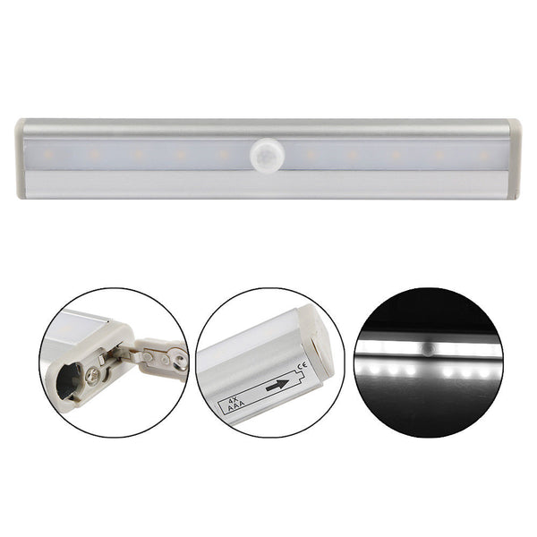 12 LED PIR Portable Wireless Motion Sensor Closet Cabinet Night Light Lamp Stick