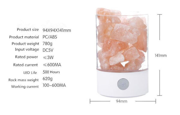 Himalayan Salt Lamp Rock Natural Crystal Small Ionic Stone Night Bedside Light