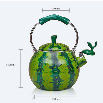 Healthy Watermelon Kettle Teakettle Porcelain Enamel Enamelware Teapot Whistle