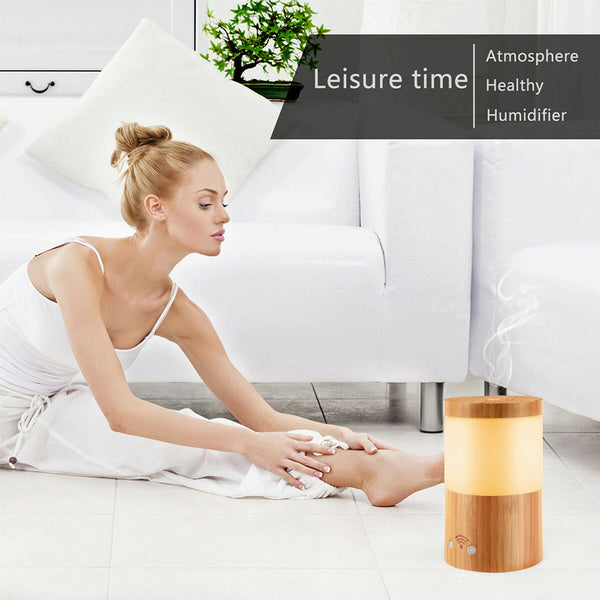 Smart Colorful LED WiFi Ultrasonic Home Aroma Humidifier Bamboo Air Diffuser