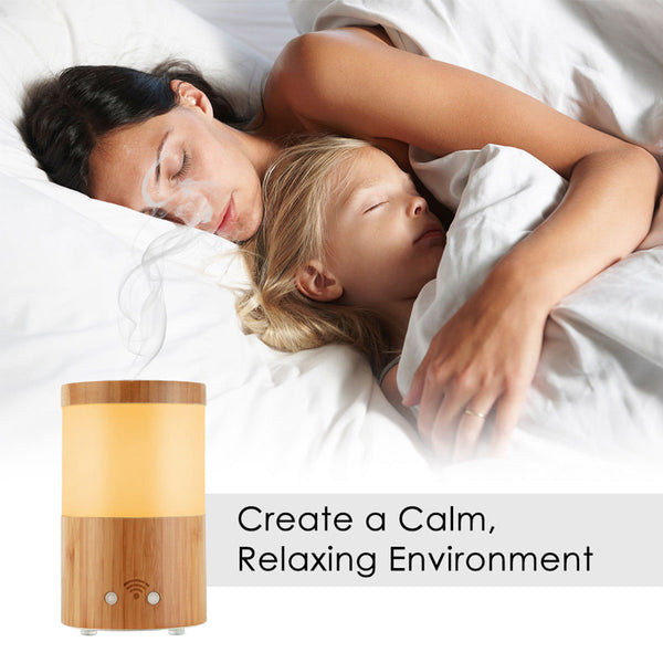 Smart Colorful LED WiFi Ultrasonic Home Aroma Humidifier Bamboo Air Diffuser