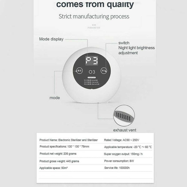 Ozone Generator Air Purifier Odor Smoke Eliminator Disinfection Sterilization