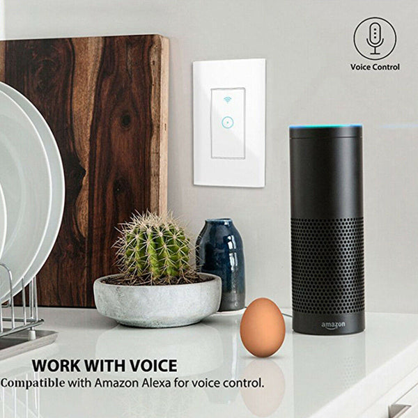 Smart WiFi Light Wall Voice Remote Control Switch w/ Alexa Google Home App Apps