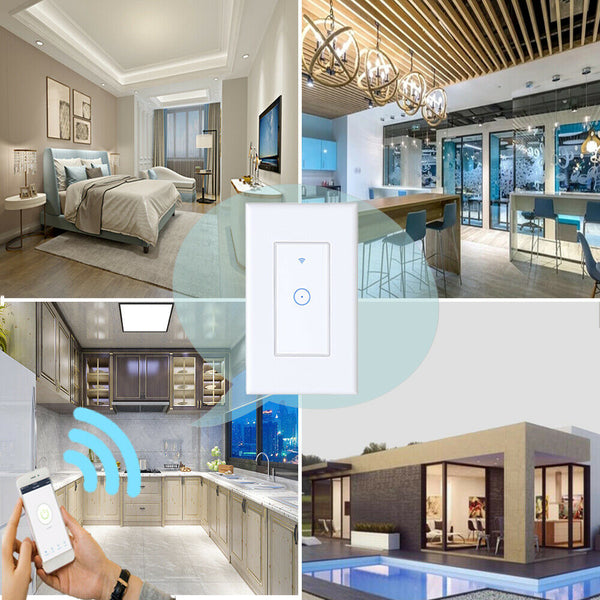 Smart WiFi Light Wall Voice Remote Control Switch w/ Alexa Google Home App Apps