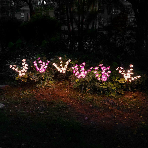2X Solar Fairy Garden LED Lights Orchid Flowers Stake Lamp Yard Outdoor Patio