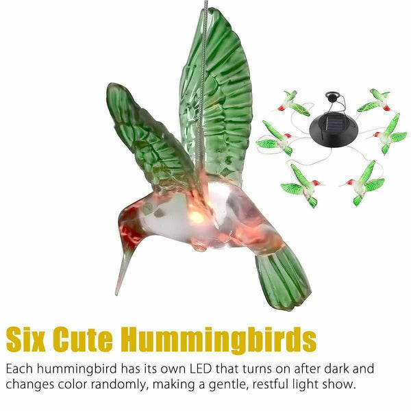 LED Solar lights Wind Hummingbird Wind Chime for Night Garden Yard Decoration