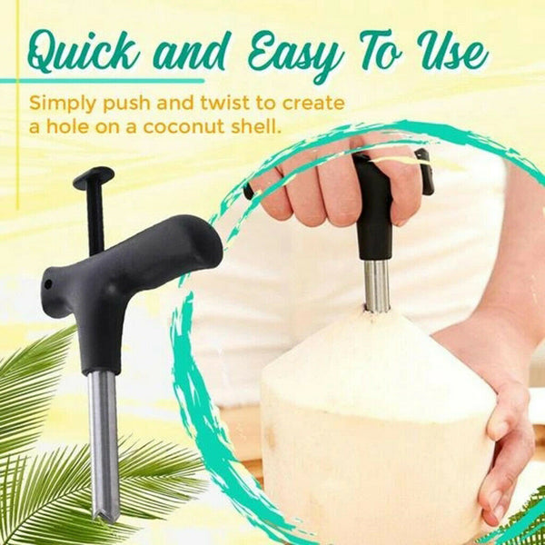 4X Raw Young Fresh Coconut Coconuts Opener Drilling Drill Opening Tool Knife