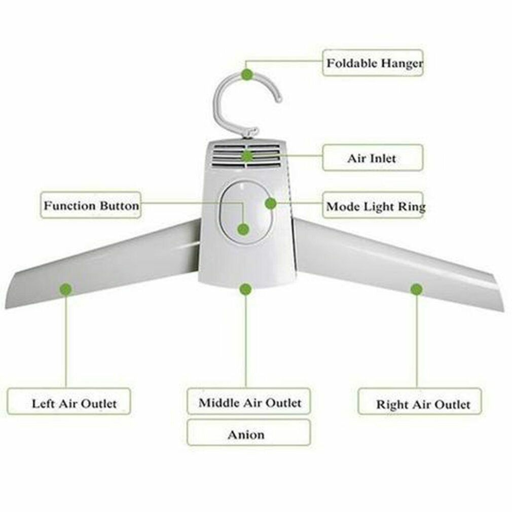 Electric Folding Clothes Drying Rack Smart Hang Dryer Hanger Portable Travel