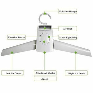 Electric Folding Clothes Drying Rack Smart Hang Dryer Hanger Portable Travel