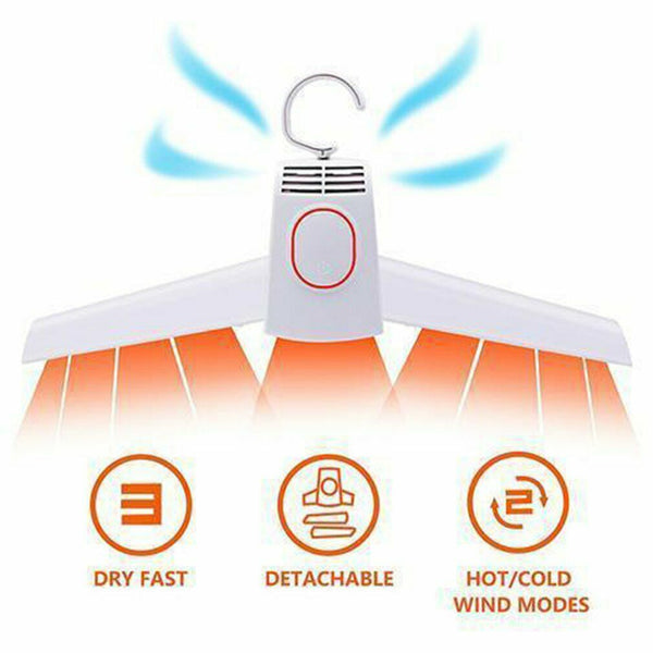 Electric Folding Clothes Drying Rack Smart Hang Dryer Hanger Portable Travel