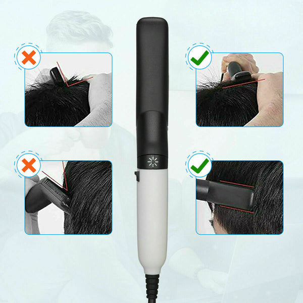 Men Heat Quick Hair Beard Straightener Comb Electric Flat Curling Curler Brush