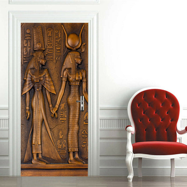 3D Egyptian Pharaoh Art Bedroom Decor Decal Wrap Mural Wall Door Sticker Film