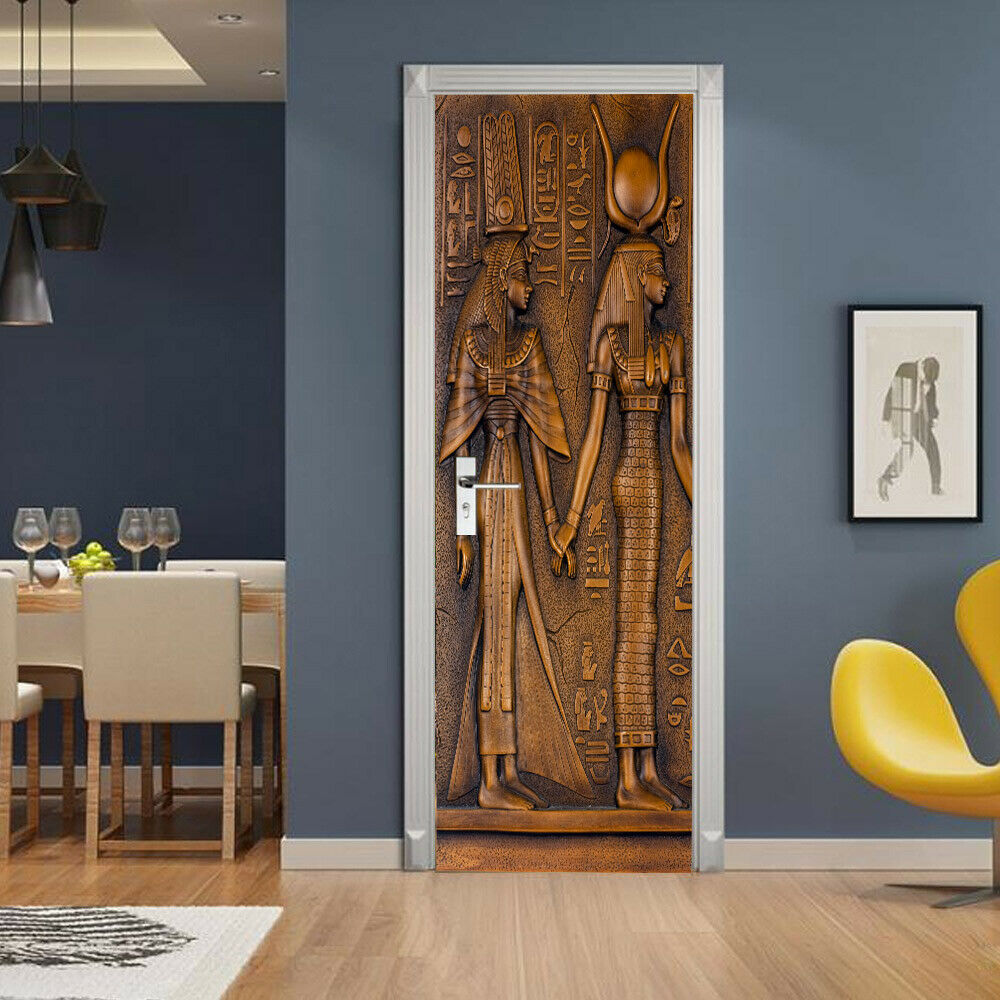 3D Egyptian Pharaoh Art Bedroom Decor Decal Wrap Mural Wall Door Sticker Film