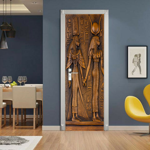 3D Egyptian Pharaoh Art Bedroom Decor Decal Wrap Mural Wall Door Sticker Film