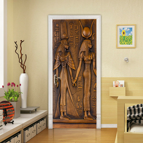 3D Egyptian Pharaoh Art Bedroom Decor Decal Wrap Mural Wall Door Sticker Film