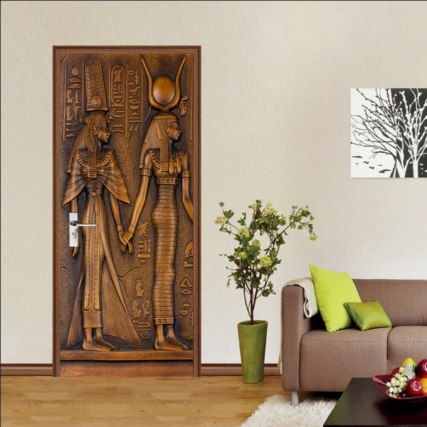 3D Egyptian Pharaoh Art Bedroom Decor Decal Wrap Mural Wall Door Sticker Film