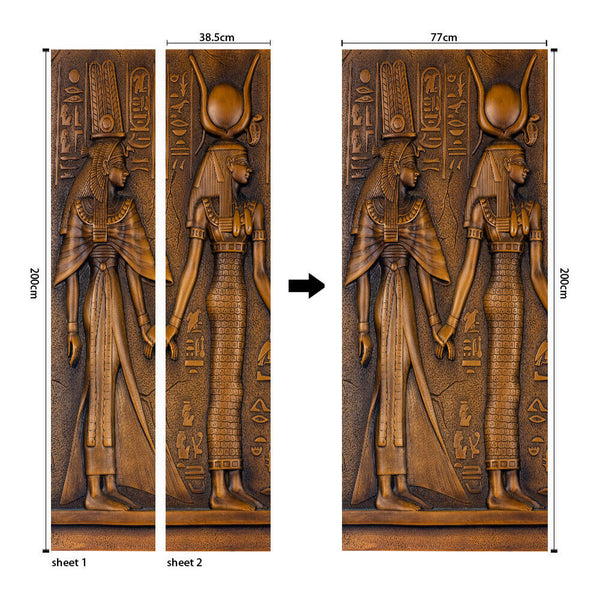 3D Egyptian Pharaoh Art Bedroom Decor Decal Wrap Mural Wall Door Sticker Film