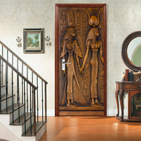 3D Egyptian Pharaoh Art Bedroom Decor Decal Wrap Mural Wall Door Sticker Film