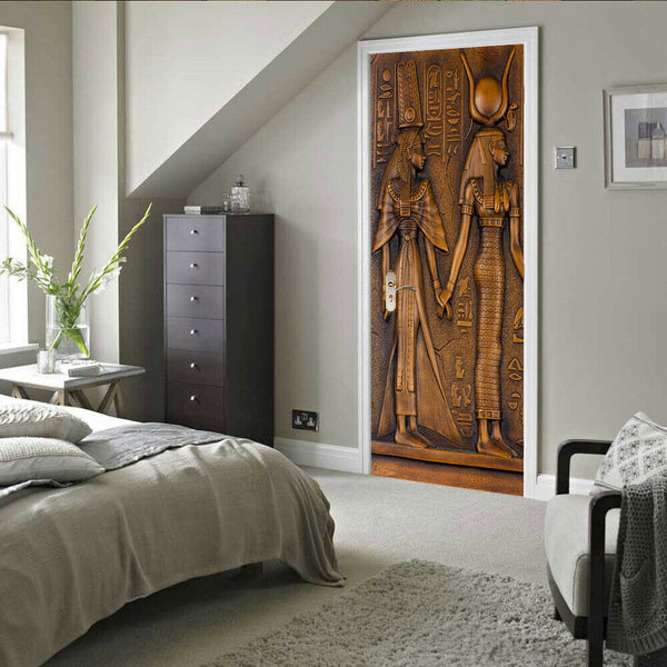 3D Egyptian Pharaoh Art Bedroom Decor Decal Wrap Mural Wall Door Sticker Film