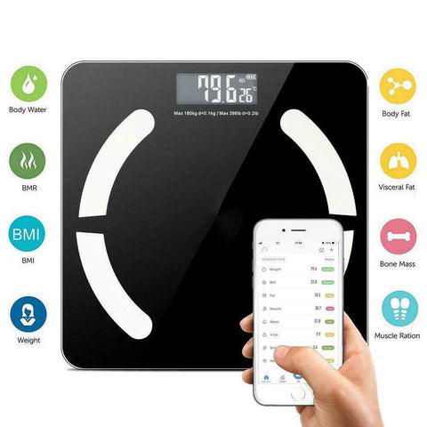 Bluetooth App Digital Bathroom Scale LCD Body Fat Weight Fitness Scales Analyzer
