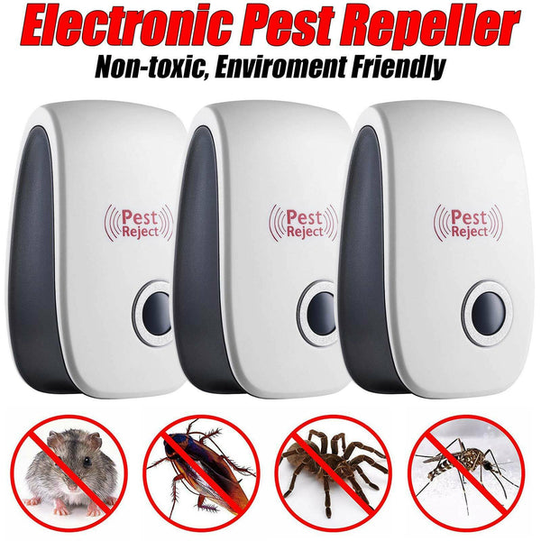 3X Ultrasonic Pest Mouse Mice Repeller Anti Mosquito Bug Insect Cockroach Killer