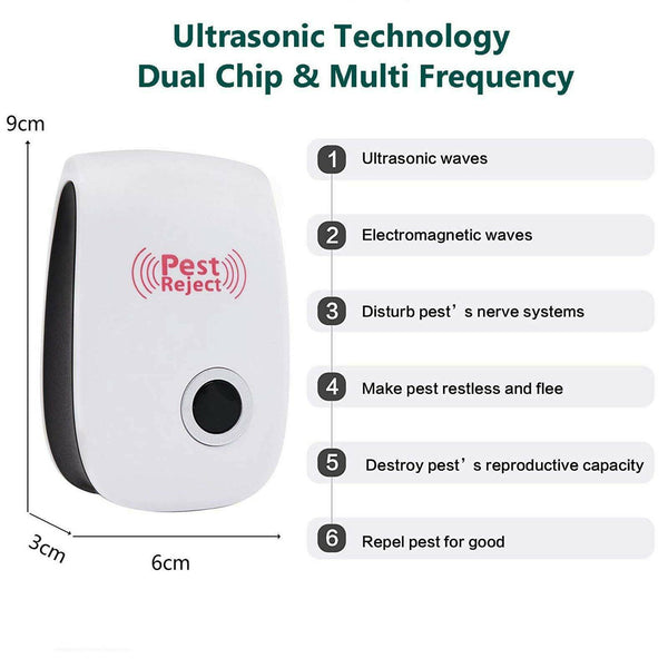 3X Ultrasonic Pest Mouse Mice Repeller Anti Mosquito Bug Insect Cockroach Killer