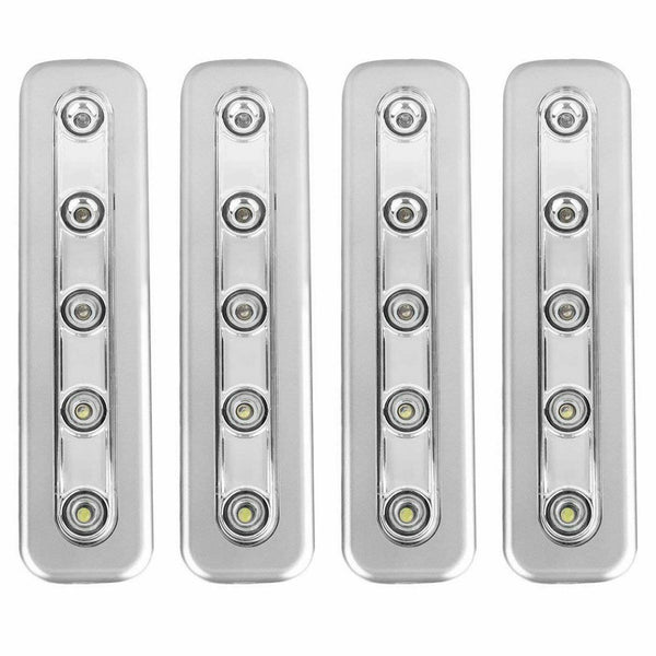 4X LED Strip Push Light Lights Sticker Battery Stick ON Kitchen Cupboard Shed