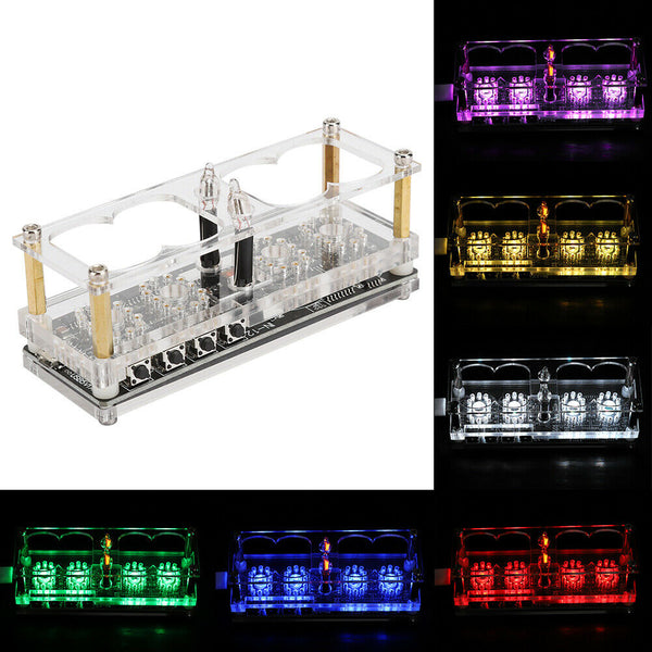 IN-12 Glow Integrated Tube Digital Seven Color RGB LED Nixie Retro 4 Digit Clock