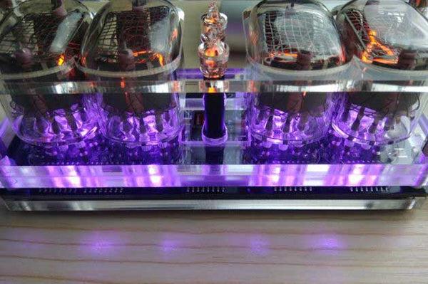 IN-12 Glow Integrated Tube Digital Seven Color RGB LED Nixie Retro 4 Digit Clock