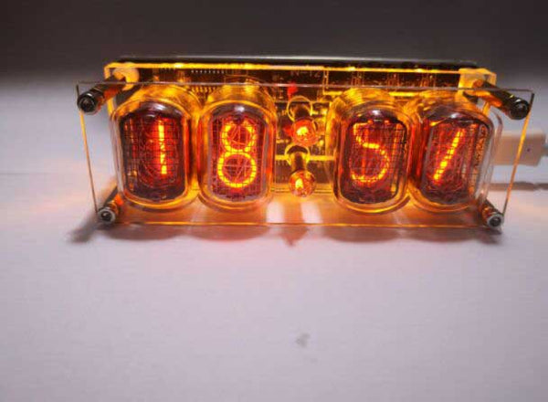 IN-12 Glow Integrated Tube Digital Seven Color RGB LED Nixie Retro 4 Digit Clock