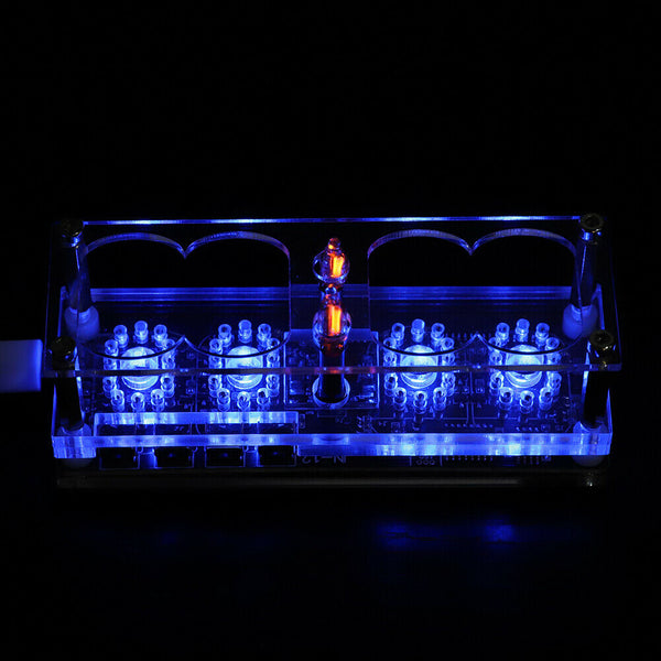 IN-12 Glow Integrated Tube Digital Seven Color RGB LED Nixie Retro 4 Digit Clock