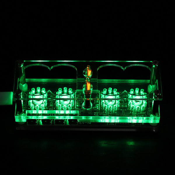 IN-12 Glow Integrated Tube Digital Seven Color RGB LED Nixie Retro 4 Digit Clock